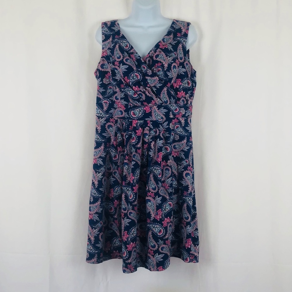 LANDS’END Cotton blend knit sleeveless dress LP